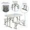 Emma and Oliver Portable Tailgate, Camping or Event Set with White Pop Up Event Canopy Tent with Carry Bag and Folding Table with Benches Set